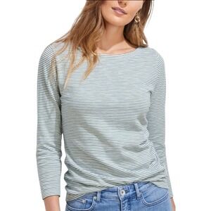 Vineyard‎ Vines Shirt Gray Heather Anguilla stripe Top Boatneck 3/4 Sleeve XL